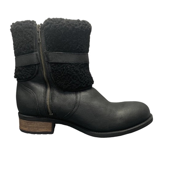 UGG Women Blayre II Shearling Genuine Cuff Suede Boots 1008220 - Black sz. 9.5 - Picture 7 of 14